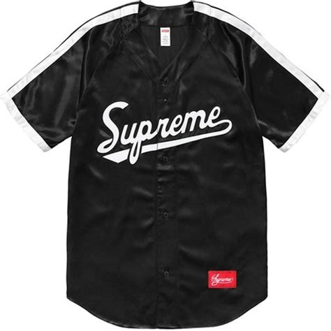 black supreme satin jersey.